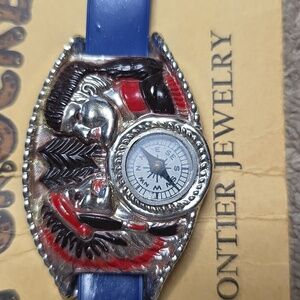 Rare 1950's Davy Crockett Blue‎ Compass Wristwatch New on Original Card